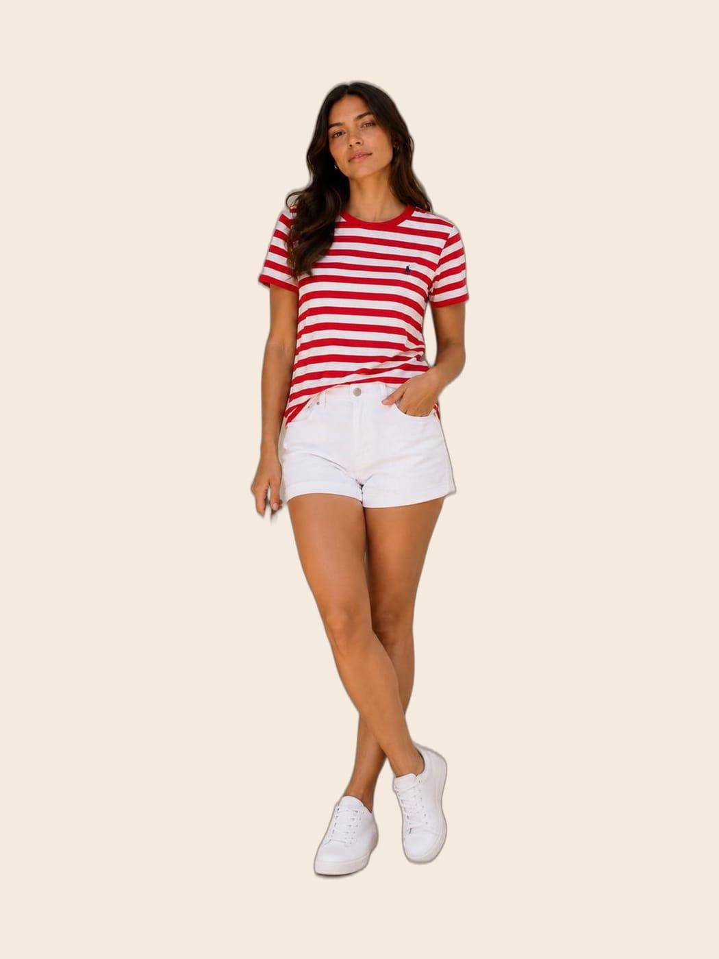 Polo de rayas Ralph Lauren color rojo