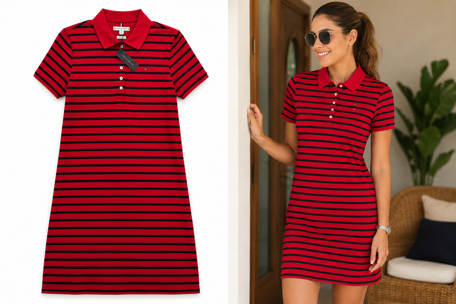 Vestido Polo Tommy Hilfiger Vestido Rojo