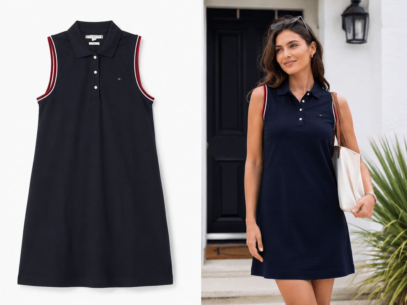 Vestido sin mangas Tommy Hilfiger Azul liso